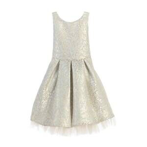 NEW SWEET KIDS girl's child pleated special occasion dress in baby blue and gold